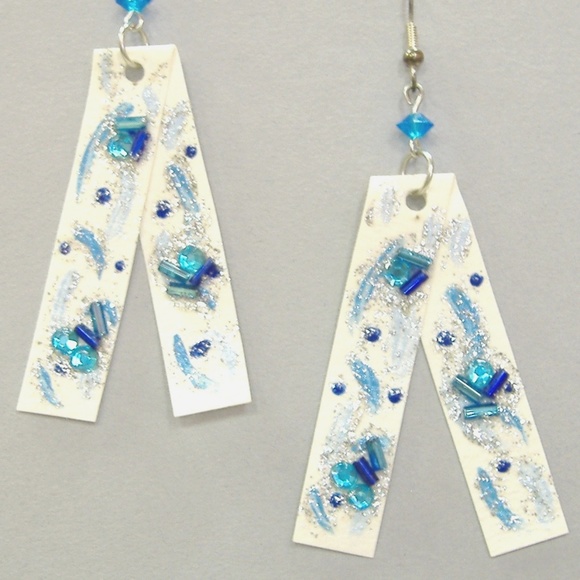 Handmade Blue/Gold Paper Earrings main image 1